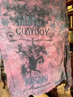 Bit & Bridle Pink Tie-Dye 'Cowboy' Lace-Up Long Sleeve Tee